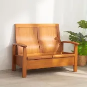 【Mahogany 瑪荷尼家具】免組裝 136X76X100 米蘭2人沙發MYR-C 全原木桃花心木 原木收納沙發 M1-FS61-2P(G3)