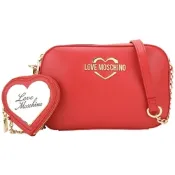 LOVE MOSCHINO 愛心字母標誌鍊帶斜背包(紅色)