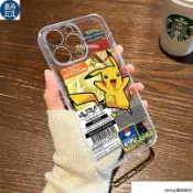 【-】寶可夢皮卡丘標籤 蘋果16promax手機殼iphone 透明軟殼xr 13/14/15 apple保護殼plu