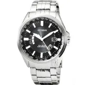 【CITIZEN 星辰】ECO-DRIVE藍寶石光動能電波錶-黑 / CB0011-69E