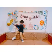 * 抓週趣 * 〈租 森林 布條 〉 抓周 布旗 生日 派對佈置 兒童派對 寶寶生日 氣球 抓週 派對  生日布條