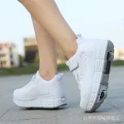 【免運】兒童暴走鞋雙輪男童單輪帶滑輪自動隱形女童爆走鞋有輪子學生可拆