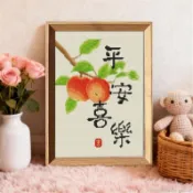 平安喜樂 十字繡帶框擺臺 半成品 DIY材料包 刺繡材料包 小件刺繡 好寓意 居家裝飾 十字繡板 戳戳繡 成品 臺灣出貨