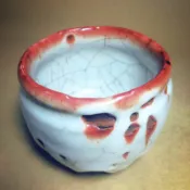 ［香子小舖］陳九駱 火灼赤口志野禪中茶碗 櫻瓣系列