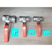 銅球塞凡而 雙內牙 球閥 ST（不鏽鋼）把手 銅球閥門 1/4”~1/2“、3/4“、1“