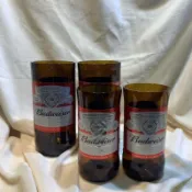 創意 酒瓶切割 精研 拋光 防割極微倒角 百威啤酒瓶切割水杯 啤酒杯 各種尺寸 環保 再利用