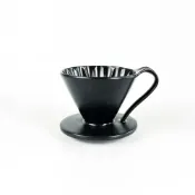 (店+)【CAFEC】日本限量款 花瓣濾杯陶瓷款 墨色 V01/1-2人(V型濾杯 KONO 花瓣 泰摩冰瞳 Driver)