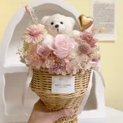 【新品】小熊甜筒花 甜筒花束 生日禮物 開幕花禮 交換禮物