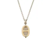【DOKODEMO】未使用 Hermès Mini Maillon PM 吊墜 H100053FPD3，白色奶油色金屬項鍊 1484 [二手] HERMES