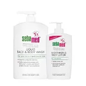 【SEBAMED 施巴】潔膚露 1000ml+潤膚乳液400ml(總代理)