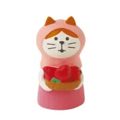 《齊洛瓦鄉村風雜貨》日本雜貨zakka 日本正版DECOLE加藤真治 草莓系列 三花貓小紅帽擺飾小公仔 粉色草莓貓咪裝飾
