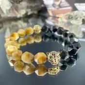 【Lyon】金錢豹//金黃虎眼石 金曜石//煉金術//男士水晶手鍊