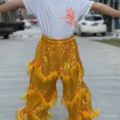 ✨24h桃園有貨✨兒童獅褲,小學幼兒園演出舞獅服裝醒獅褲子 XCDK