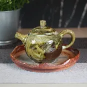 【秋冬好禮】200ml 上釉柴燒 手拉坯茶壺 鶯歌名家葉敏祥作品