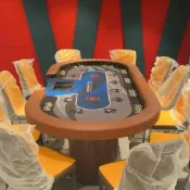 (店+)【安安家具】 專業德州撲克桌 摺疊桌面 籌碼德撲棋牌室撲克牌檯面桌布 德州桌子