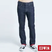 EDWIN 男款 EDGE 織帶紅線中直筒牛仔褲(原藍色)