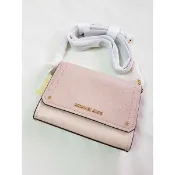MICHAEL KORS MK HAYES 粉色翻蓋磁釦斜背鍊條包/信封包/方包/小包
