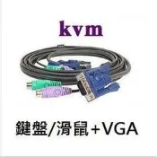 (KVM) VGA (公)+ PS2(公) 電腦螢幕+鍵盤/滑鼠 轉接線/連接線/傳輸線 1.5米 [DVM-00005