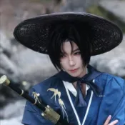 免運🚀武士斗笠帽 日系武士寬檐帽 古裝造型道具帽 手工編織遮陽斗笠 Cosplay 表演拍攝道具帽 俠客草帽 復古遮陽竹