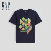 【Gap】GapKids × Minecraft當個創世神圖案T恤-海軍藍(907665)