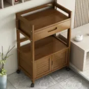 茶具車 家具現代楠竹移動泡茶車古典多功能茶幾小型簡約茶具餐邊柜 MKS【林之舍】