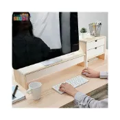 (店+)實木電腦顯示器 屏幕增高架 桌面收納盒 螢幕增高架 桌上置物架 電腦螢幕架 鍵盤架 螢幕增高鍵盤收納置物架 展示架
