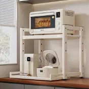 (店+)【cheaper 居家】可調式檯面電器抽拉架 PK5438-WT 電器架 微波爐架 烤箱架 咖啡機架 收納架 鐵架 氣炸鍋