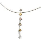 【DOKODEMO】Mikimoto Omega項鍊，18K白K金鑲鑽，約5.7克 [二手]