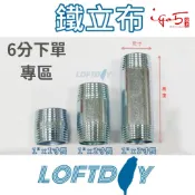 6分 工業風材料 配管 零件 牙口 鍍鋅鐵立布 力布 鐵管 鐵另件 水管另件 雙邊車牙鐵管 法蘭片 LOFT