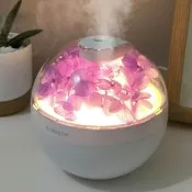 超聲波永生花噴霧加濕器(USB 夜燈 靜音 奈米霧化 噴霧水氧機 香薰機 空氣 香氛機 生日禮物)