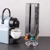 設彩品牌旗艦店 膠囊咖啡架 咖啡架 膠囊收納架 40粒適用于Nespresso奈斯派索咖啡膠囊架旋轉金屬收納架 單條收納『XY40630』