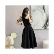 (店+)洋裝女生連身大尺碼短袖休閒顯瘦收腰時尚氣質黑色寬鬆質感夏天運動修身媽媽直筒高腰宴會婚宴優雅韓版長洋裝禮服連身裙子女裝上衣
