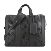 [小樹購] BOTTEGA VENETA BOTTEGA VENETA 經典編織小牛皮鏤空造型手提/斜背公事包(咖啡)
