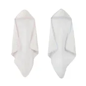 (店+)【Combi】康貝 純棉柔紗快樂車車系列-連帽浴巾(藍/粉) 麗兒采家