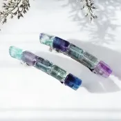 螢石打造的雨後彩虹髮夾 Rainbow