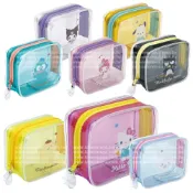 小禮堂 Sanrio 三麗鷗 拉鏈透明方形化妝包 (亮片款) Kitty 美樂蒂 酷洛米 布丁狗 大耳狗 帕恰狗