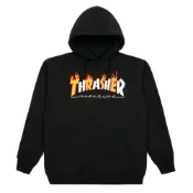 THRASHER FLAME HOOD BLACK 火焰 帽T 黑【A-KAY0】【144569BLAC】