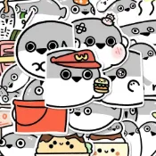 【全場滿99出貨】116張卡通可愛原創薩卡班甲魚周邊貼紙萌系小diy手機ipad貼畫防水冰箱貼