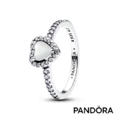 【Pandora】珍珠白心形戒指 官方直營