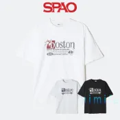[SPAO] BOSTON 插畫短袖 T 恤休閒日常穿著舒適韓國