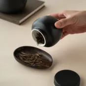 陶瓷茶葉收納罐 家用密封儲存罐 便攜小茶倉 旅行茶葉罐 迷你茶盒