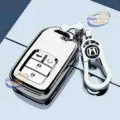 適用於honda 鑰匙殼 honda 鑰匙圈 16-21款本田思域鑰匙套專用十代保護殻透明按鍵男女高檔車飾扣鏈