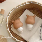 【下殺限時特賣】🧸Ins小熊造型矽膠擠壓式外出分裝瓶