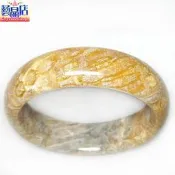 藝晶店★天然珊瑚菊花玉手鐲18.8號(31390)