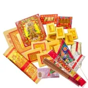 【金發財金紙】簡單豐富普渡公金-含普渡旗香組-2入組(中元普渡專用)