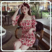 【👗👗,免預購】夜店性感女裝洋裝連衣裙性感洋裝 碎花洋裝 露肩露背收腰洋裝大尺碼溫柔性感緊身顯瘦包臀短裙女
