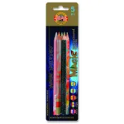 捷克KOH-I-NOOR 3406 MAGIC 六角彩虹魔術色鉛筆 5支入