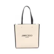 【DOKODEMO】【二手】 JIMMY CHOO Choo 托特包 N/S TOTE M 象牙色帆布皮革托特包 女士二手 A