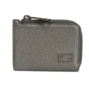 【DOKODEMO】二手FENDI Cuoio Roma 拉鍊零錢包，金屬灰色，帶品牌標誌，L 型拉鍊，隔層，卡包，證件包，風琴式錢包，FF 標誌，石墨色零錢包，7M0330 AJJ1 F1HR3