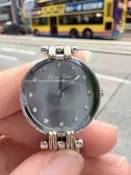Dior Bagheera女士石英錶 銀色錶盤鑲鑽 表徑約2